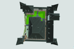 Hrad Hronsek - Pôdorys hradu; Autor: Bc. Tomáš Šuvada Softvér: SketchUp 2017