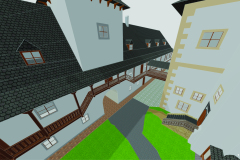 Hronsek - Nádvorie hradu; Autor: Bc. Tomáš Šuvada Softvér: SketchUp 2017