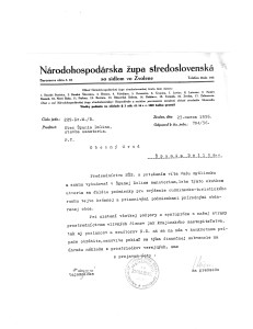 Dokument o začatí rokovaní o projekte sanatória v Španej Doline.